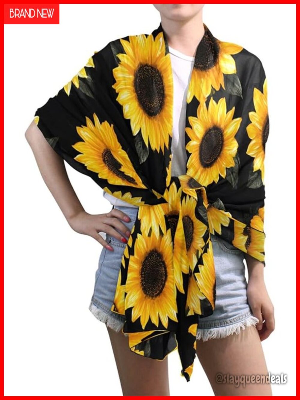 Elegant Floral Large Chiffon Scarf Shawl Wrap Lightweight